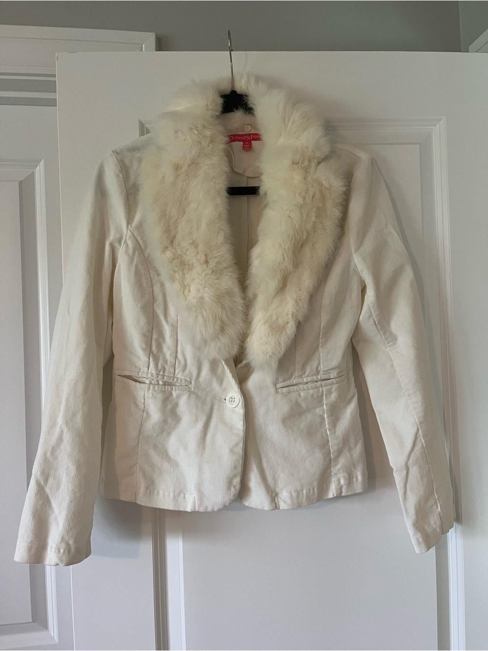 Jennyfer Y2K vintage rabbit fur jacket.